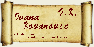 Ivana Kovanović vizit kartica